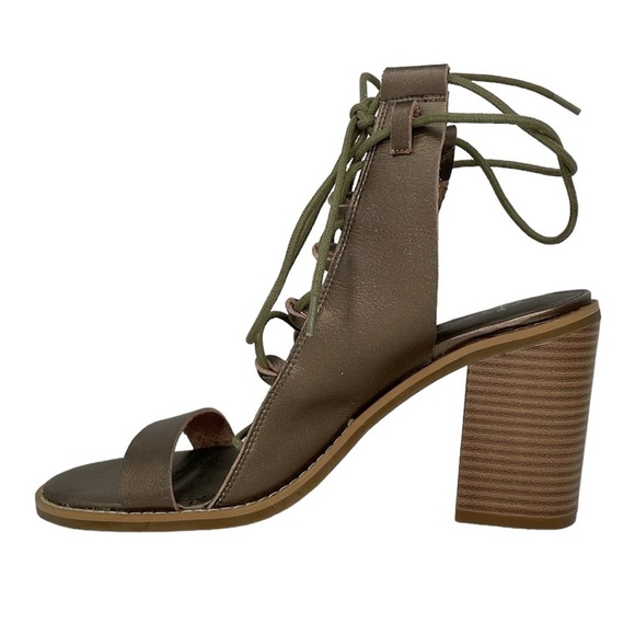 Free People Heels Women's 11 Bronze Gold Lace Up Open Toe Gladiator Pumps - Picture 13 of 17